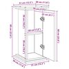 vidaXL Visningsstativ med dør Svart Eik 31 x 30 x 60 cm Konstruert tre