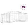 vidaXL Gabionkurver buede 18 stk 200x50x60/80 cm galvanisert jern