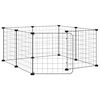 vidaXL Kj&aelig;ledyrbur med 8 paneler og d&oslash;r svart 70x70x35 cm st&aring;l