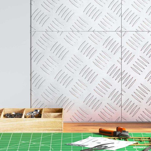 vidaXL Trinn Torget 4 pcs s&oslash;lv 30 x 30 cm Aluminium