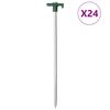 vidaXL Teltplugger 24 stk 25 cm 7 mm galvanisert st&aring;l og PP