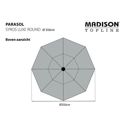 Madison Parasoll Syros Luxe 350 cm rund gråbrun