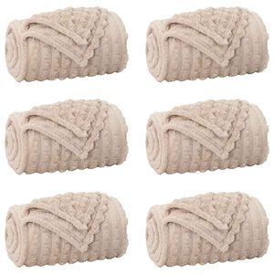 vidaXL Kastepledd 6 stk. Beige 200 x 150 cm 4.5 kg Fleece