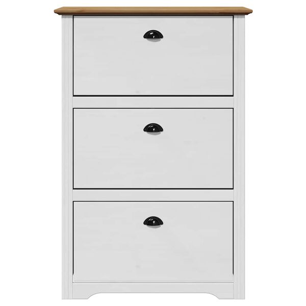 vidaXL Skostativ BODO hvit og brun 80x35x118 cm