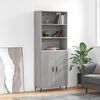 vidaXL Highboard gr&aring; sonoma 69,5x34x180 cm konstruert tre