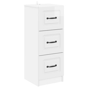 vidaXL Skuffeskap H&oslash;gglans hvit 33 x 34,5 x 87 cm Konstruert tre