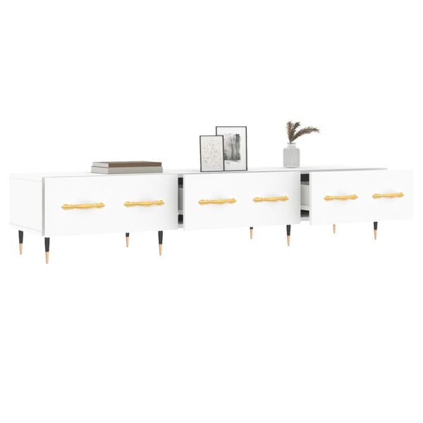 vidaXL TV-benk hvit 150x36x30 cm konstruert tre