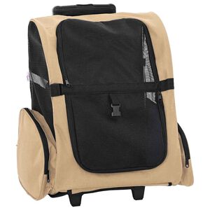 vidaXL Dyrevogn 3-i-1-design sand 48x32x(57-106) cm oxfordstoff
