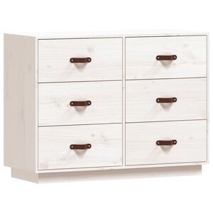 vidaXL Skjenk hvit 100x40x75 cm heltre furu