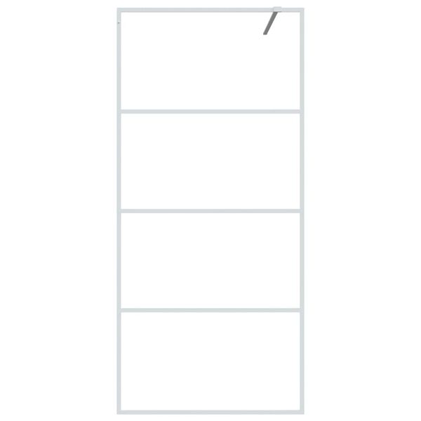 vidaXL Dusjvegg hvit 90x195 cm klart ESG-glass