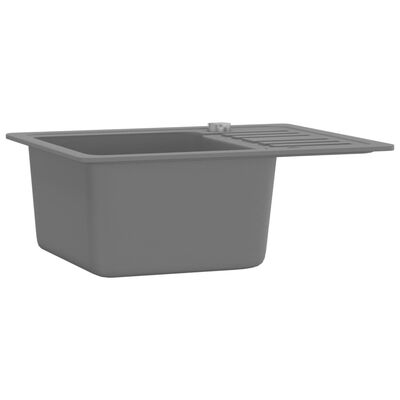 vidaXL Kjøkkenvask enkel kum granitt grå