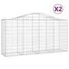 vidaXL Gabionkurver buede 2 stk 200x50x100/120 cm galvanisert jern