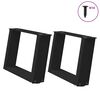 vidaXL Salongbordben U-formet 2 stk svart 40x(30-31) cm st&aring;l