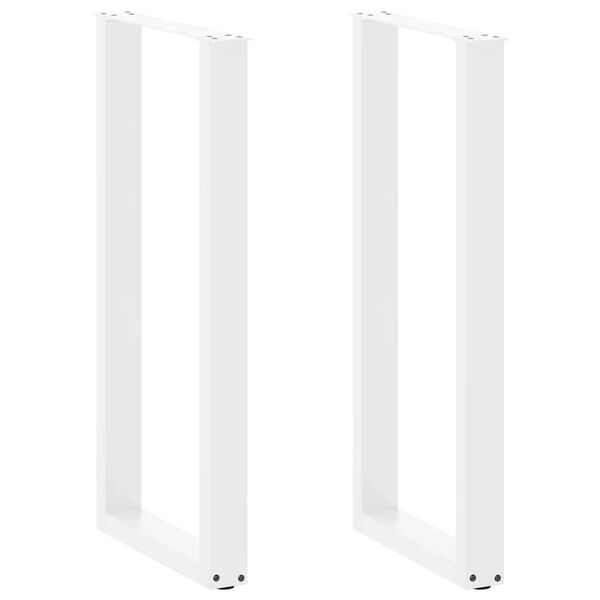 vidaXL Barbordben U-formet 2 stk hvit 40x(100-101) cm st&aring;l