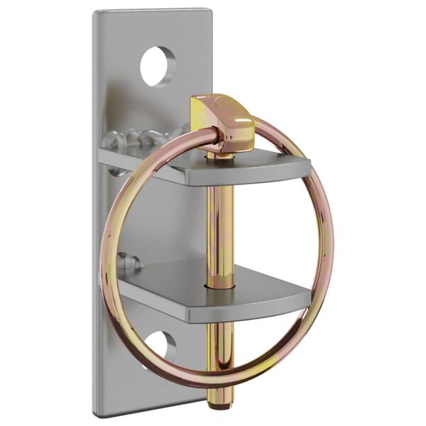 vidaXL B&oslash;ttekroker 3 stk veggmontert s&oslash;lv og brun galvanisert st&aring;l