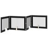 vidaXL Foldbar hundegitter med stativer 4 stk. Svart eik 401 cm