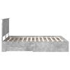 vidaXL Sengestamme med skuff Betonggr&aring; 150 x 200 cm Konstruert tre