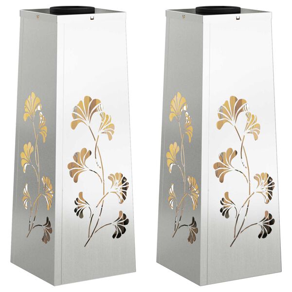 vidaXL Solenergi LED stibelys 2 pcs Galvanisert Galvanisert