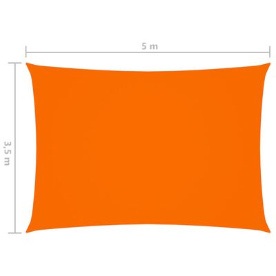 vidaXL Solseil oxfordstoff rektangulær 3,5x5 m oransje
