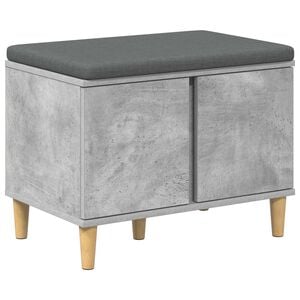 vidaXL Gangbenk BetongGr&aring; 60 x 38 x 46 cm Konstruert treverk og stoff