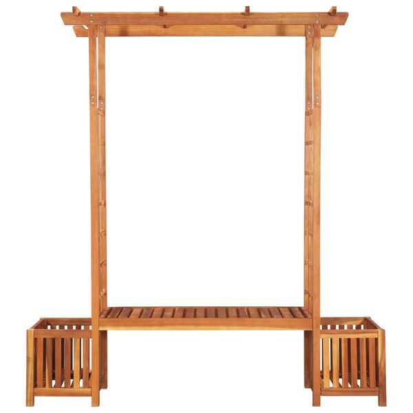 vidaXL Hagepergola med benk og blomsterkasse heltre akasie