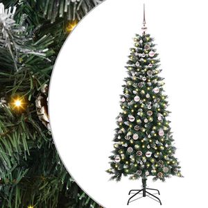 vidaXL Kunstig juletre med 150 LED gr&oslash;nn 150 cm PVC og plast og st&aring;l