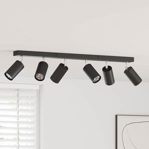 vidaXL Takspot med s&oslash;kelys Svart 73 x 5,5 x 16,5 cm Metall