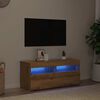 vidaXL TV-benk med LED-lys artisan eik 90x35x40 cm konstruert tre