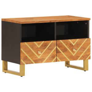 vidaXL TV-benk brun og svart 70x33,5x46 cm heltre mango