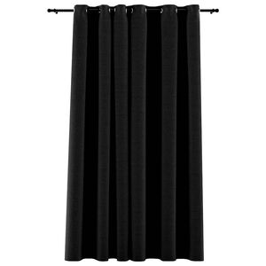 vidaXL Lystette gardiner med maljer og lin-design antrasitt 290x245 cm