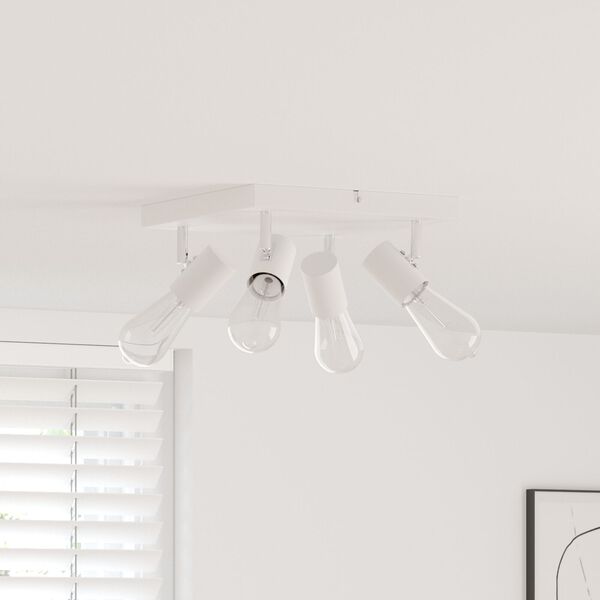 vidaXL Takspot Hvit 26.5 x 26 x 11.5 cm Stål