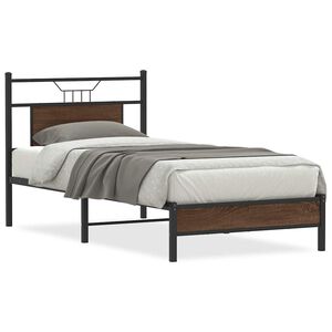vidaXL Sengeramme uten madrass brun eik 75x190 cm konstruert tre