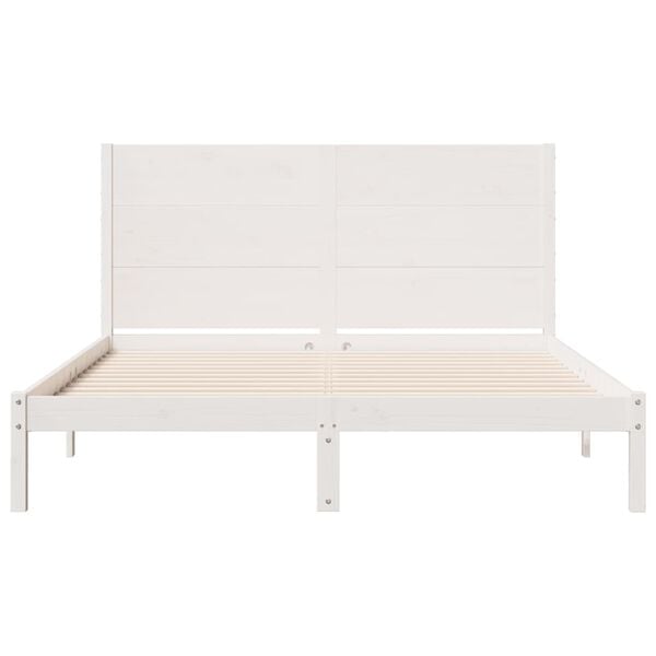 vidaXL Ekstra lang sengeramme uten madrass hvit 140x210 cm heltre