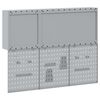 vidaXL Verkt&oslash;yskab og Pegboard Sett 5 pcs R&oslash;d 150 x 20 x 115 cm St&aring;l