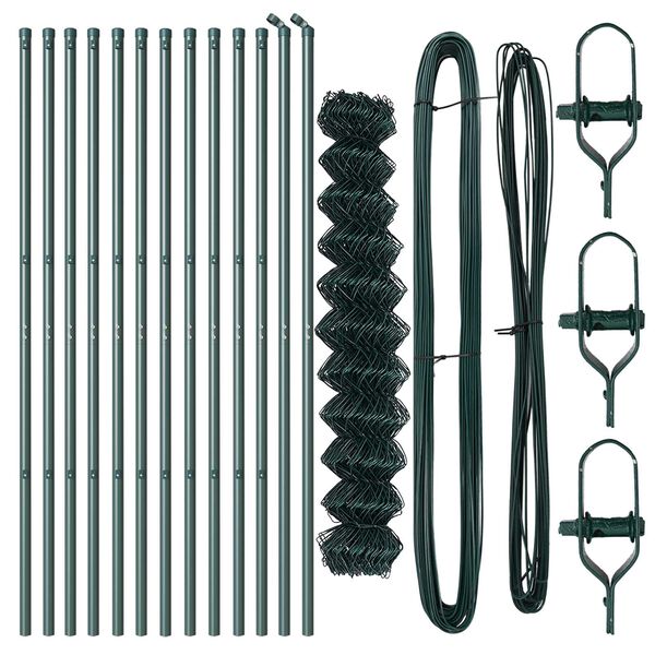 vidaXL Gjerdep&aring;le gr&oslash;nn 25 x 1 m (40 x 40 mm maske) St&aring;l og PVC