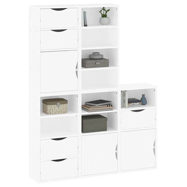 vidaXL Sideskap 5 stk ODDA hvit 40x24x79 cm heltre furu