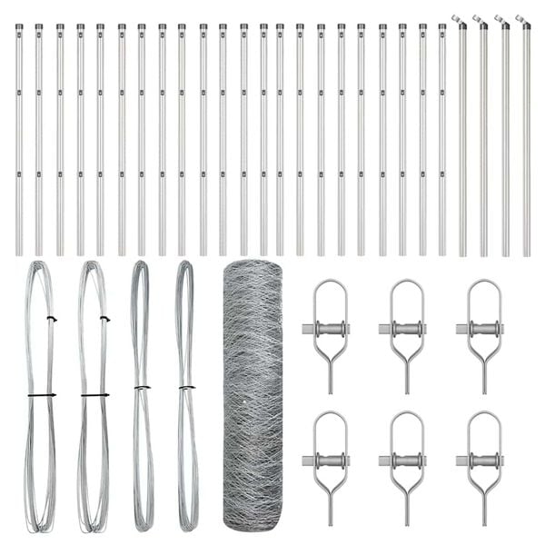 vidaXL Gjerdep&aring;le s&oslash;lv 50 x 0,8 m (50 mm mesh) St&aring;l