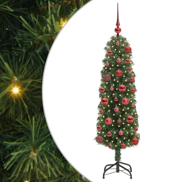 vidaXL Kunstig juletre med 150 LED gr&oslash;nn 120 cm PVC og st&aring;l og plast