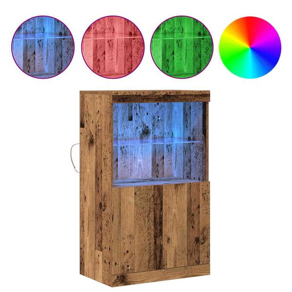 vidaXL LED sideboard Brun 60 x 37 x 100 cm Konstruert tre