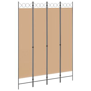 vidaXL 4-panel romdeler Beige 160 x 220 cm Stoff