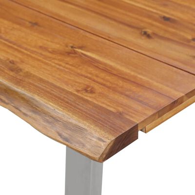 vidaXL Spisebord 160x80x75 cm heltre akasie og rustfritt stål