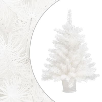 vidaXL Forhåndsbelyst kunstig juletre hvit 65 cm