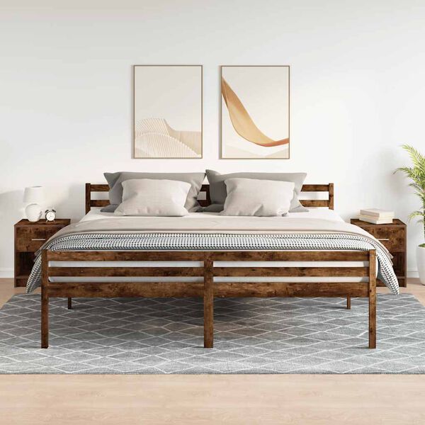 vidaXL Nattbord 2 stk med skuff r&oslash;kt eik 40x34x50 cm