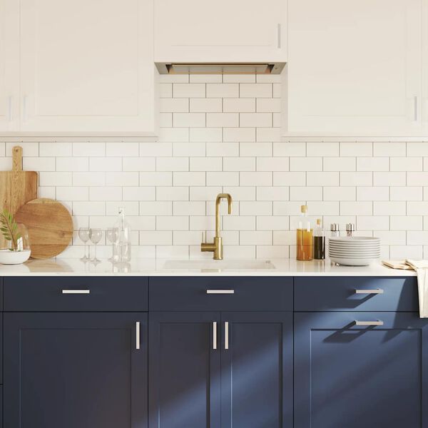 vidaXL Skaphåndtak 10 stk sølv 96 mm rustfritt stål