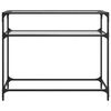 vidaXL Konsollbord med gjennomsiktig glassplate 98x35x81 cm stål