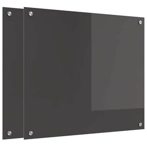 vidaXL Kjøkkenbakplate 2 pcs Mørkegrå 70 x 60 cm herdet glass