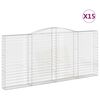 vidaXL Gabionkurver buede 15 stk 400x30x180/200 cm galvanisert jern