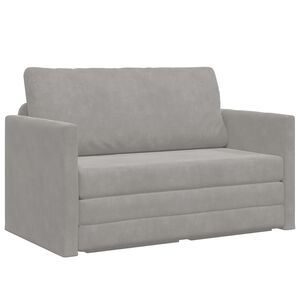 vidaXL Sammenleggbar Sofa seng Lysegr&aring; 124 x 71 x 78 cm Fl&oslash;yel