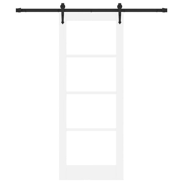 vidaXL Skyvedør Hvit 78 x 202 cm Massivt furutre og glass