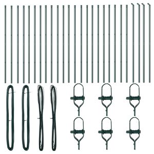 vidaXL Gjerdep&aring;le 26 pcs gr&oslash;nn 3,2 x 3,2 x 190 cm